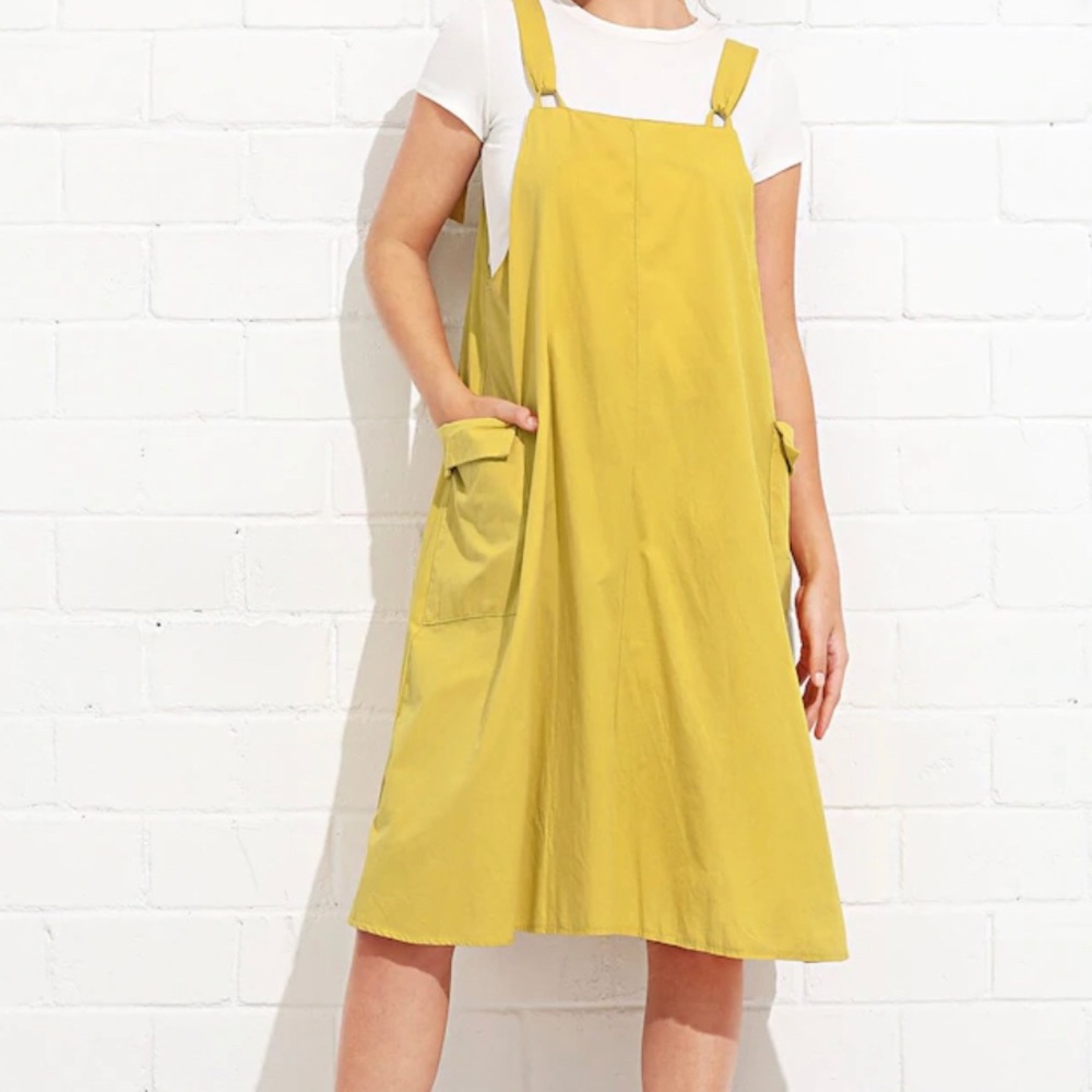 Yellow jumper dress